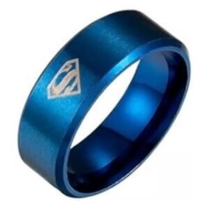 BOGO FREE New size 7 unisex Superman blue steel ring